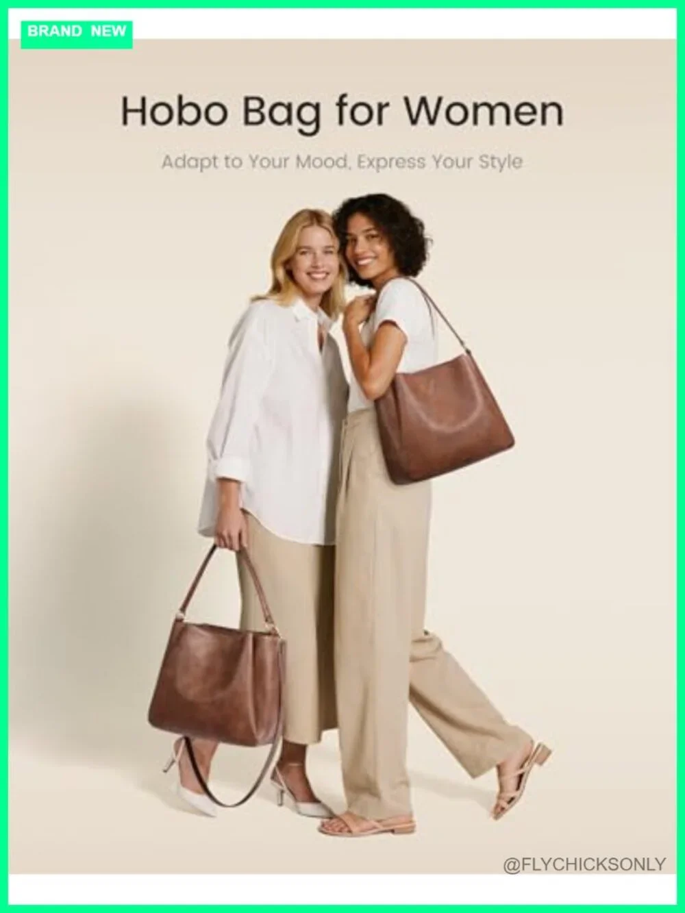 Women's Vegan Leather Hobo Bag with Triple Compartments, Adjustable Strap Purse